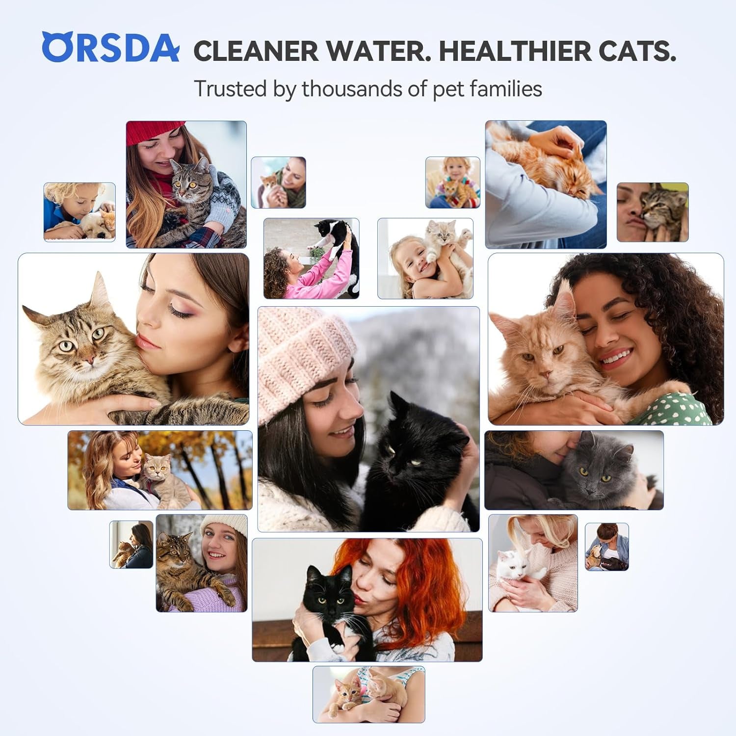 Cat Water Fountain Filters, Replacement Carbon, Resin Filters for D30 67Oz/2L Automatic Pet Fountain Cat Water Fountain Dog Water Dispenser, 3 Triple Filtration System(6Pcs 67Oz/2L Filters)